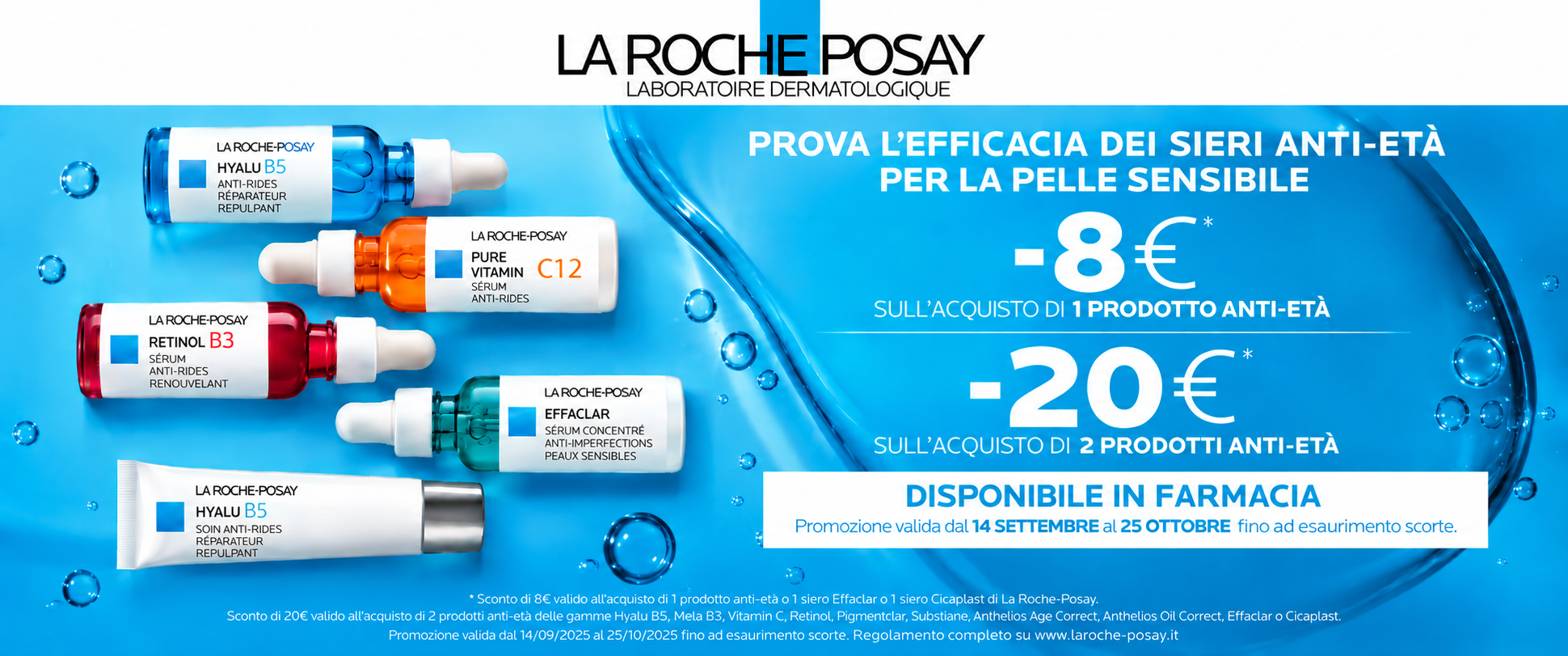 Promozione settembre e ottobre La Roche Posay sui prodotti Anti-age